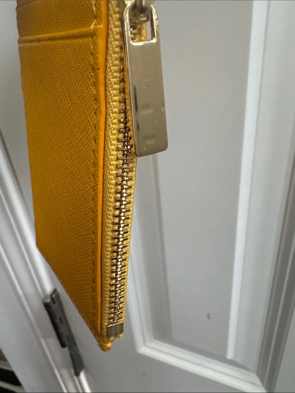 Tory Burch Yellow Saffiano Card Holder with Key Ring